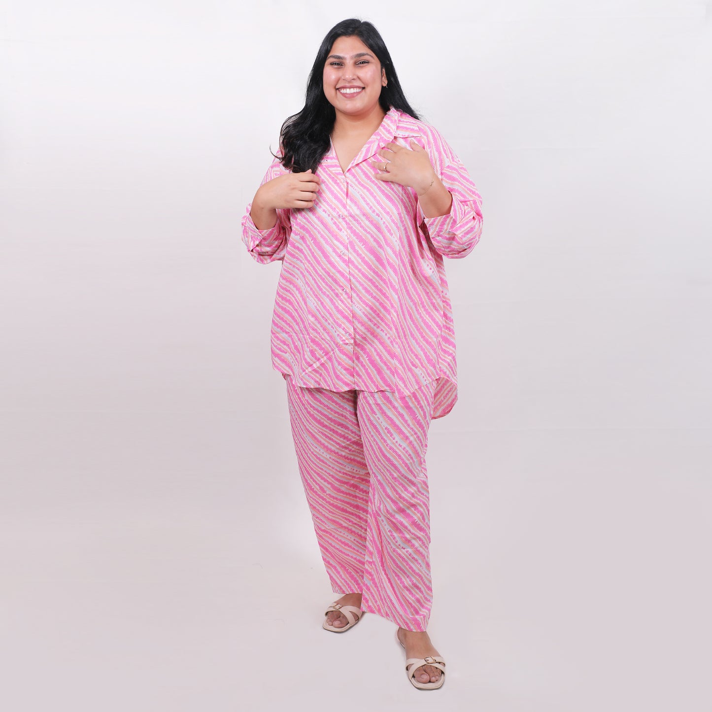 Pink & Orange Striped Co-ord Set