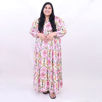 Pink Ikkat Dress