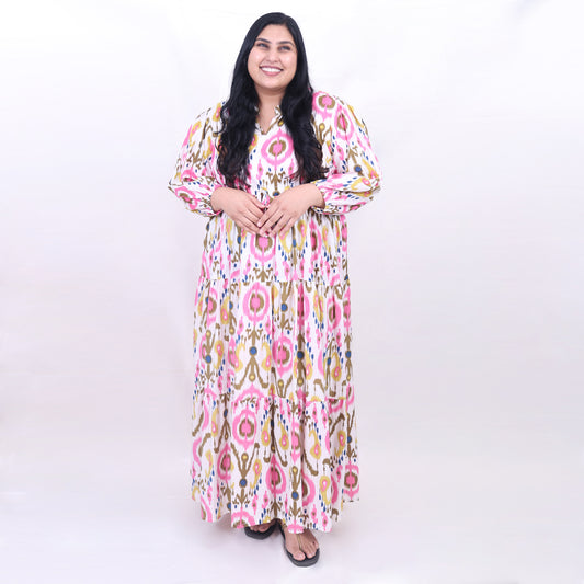 Pink Ikkat Dress