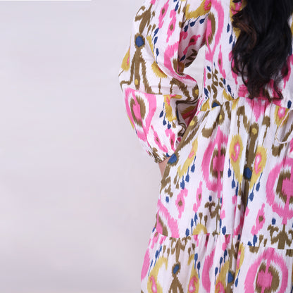 Pink Ikkat Dress