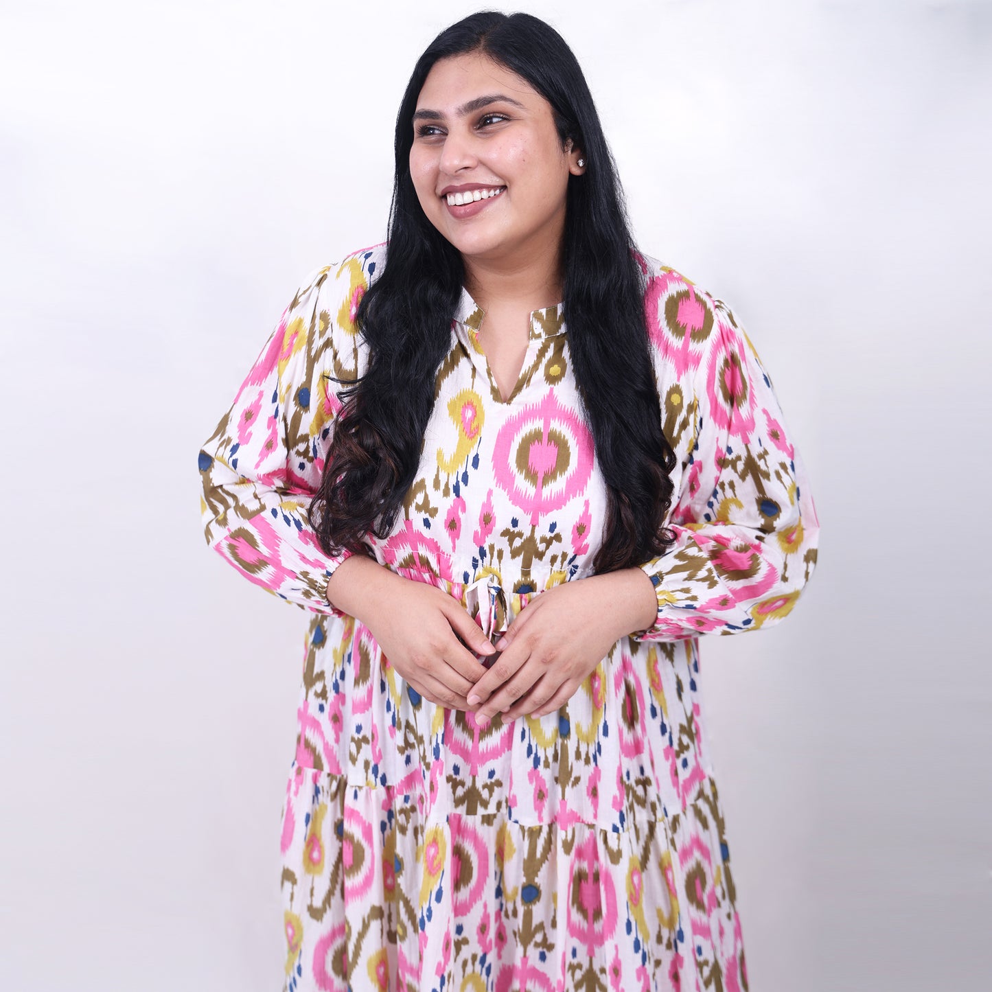 Pink Ikkat Dress