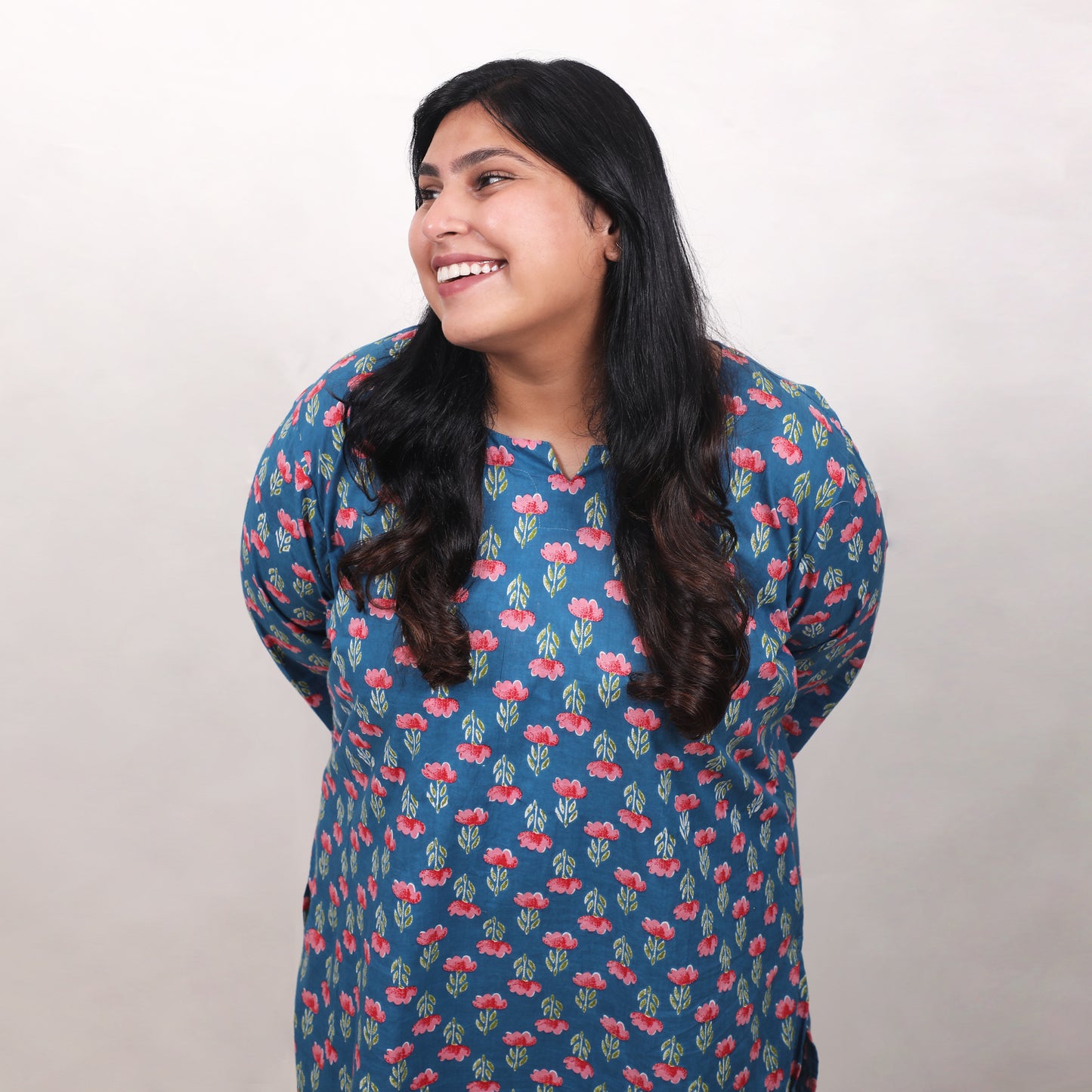 Denim Blue Butti Print Co-ord Set