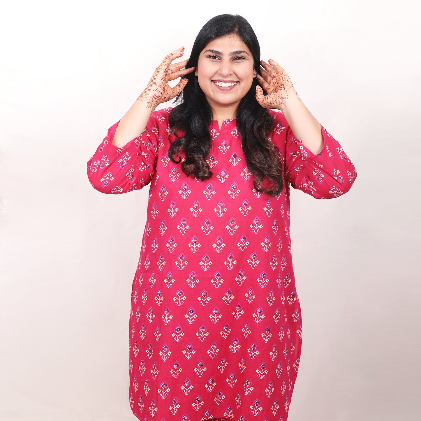 Radish Pink with Pixel Butti Co-ord Set