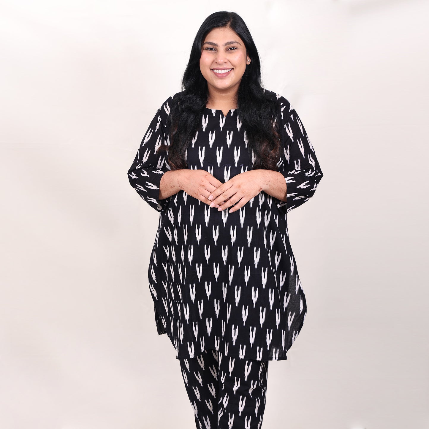 Black Ikkat Co-ord Set