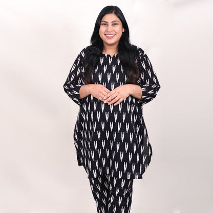 Black Ikkat Co-ord Set