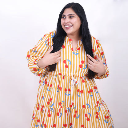 Cherry Mustard Dress