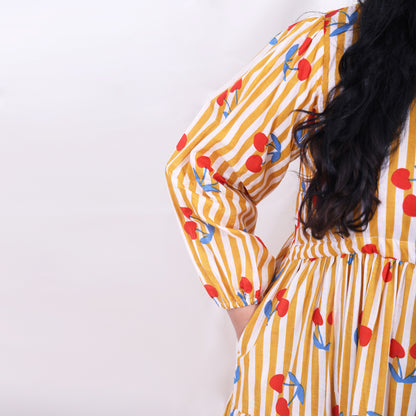 Cherry Mustard Dress