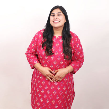 Radish Pink with Pixel Butti Co-ord Set