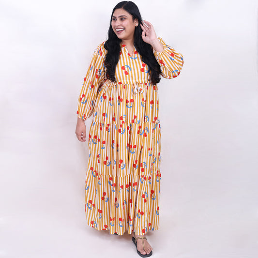 Cherry Mustard Dress