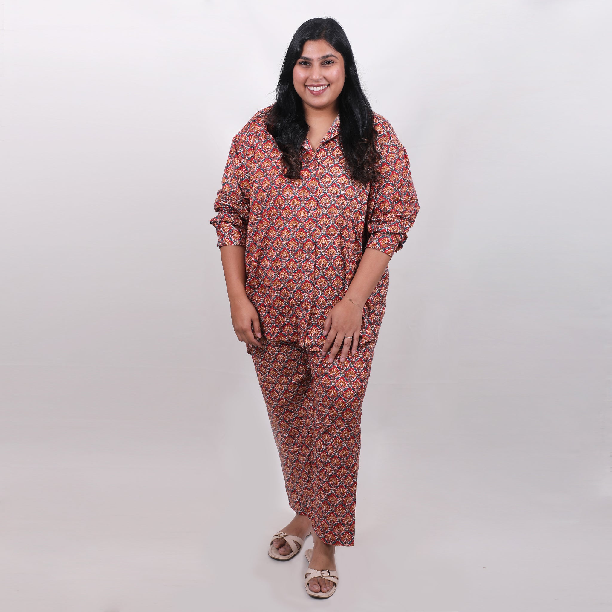 Rust Red Block Print Co-ord Set – Rozire