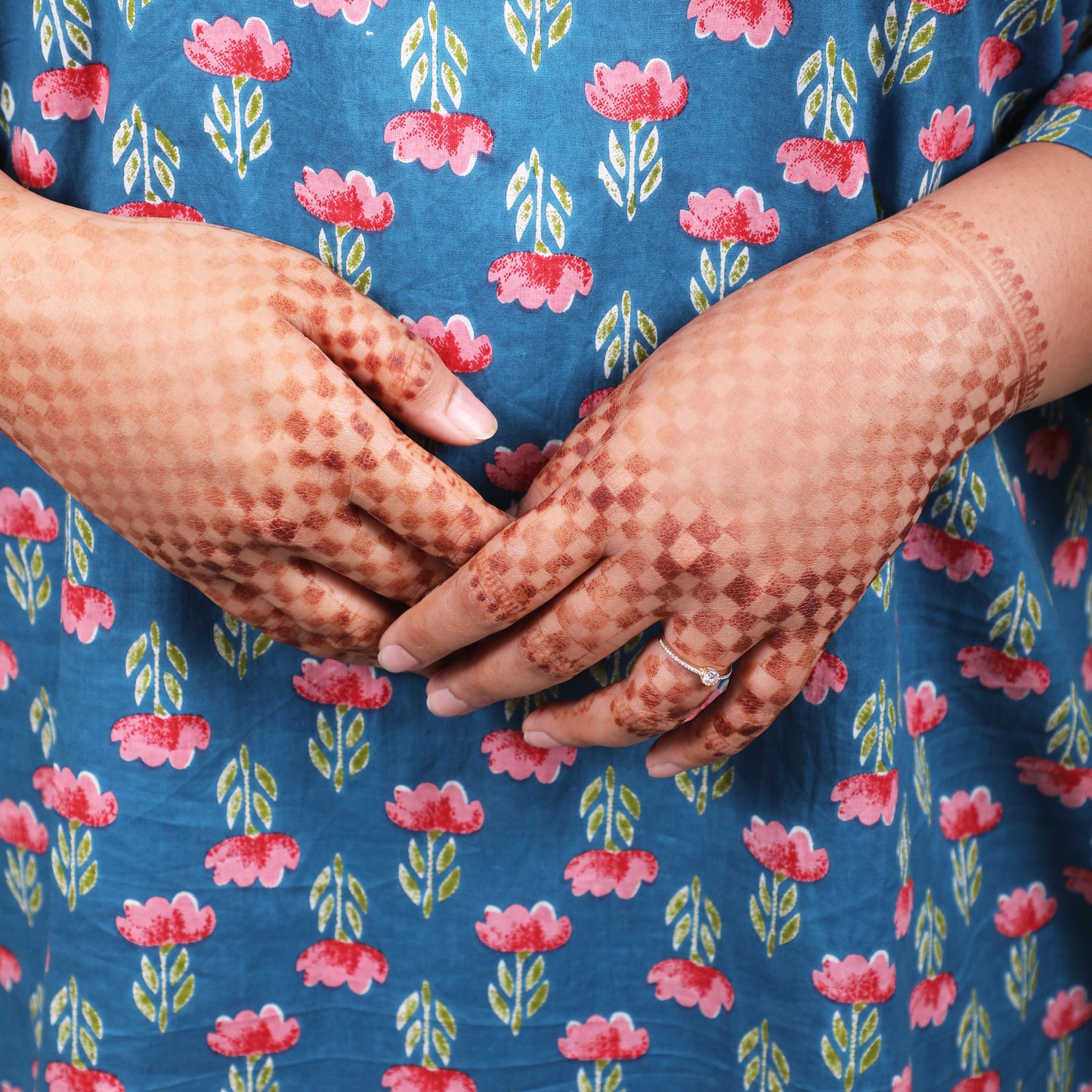 Denim Blue Butti Print Co-ord Set