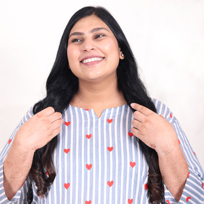 Dusty Blue Hearts Co-ord Set