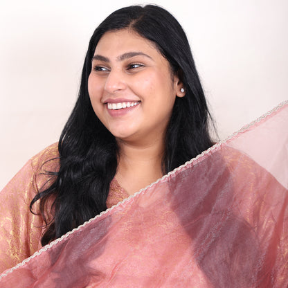 Banarasi Rose Gold Suit with Dupatta