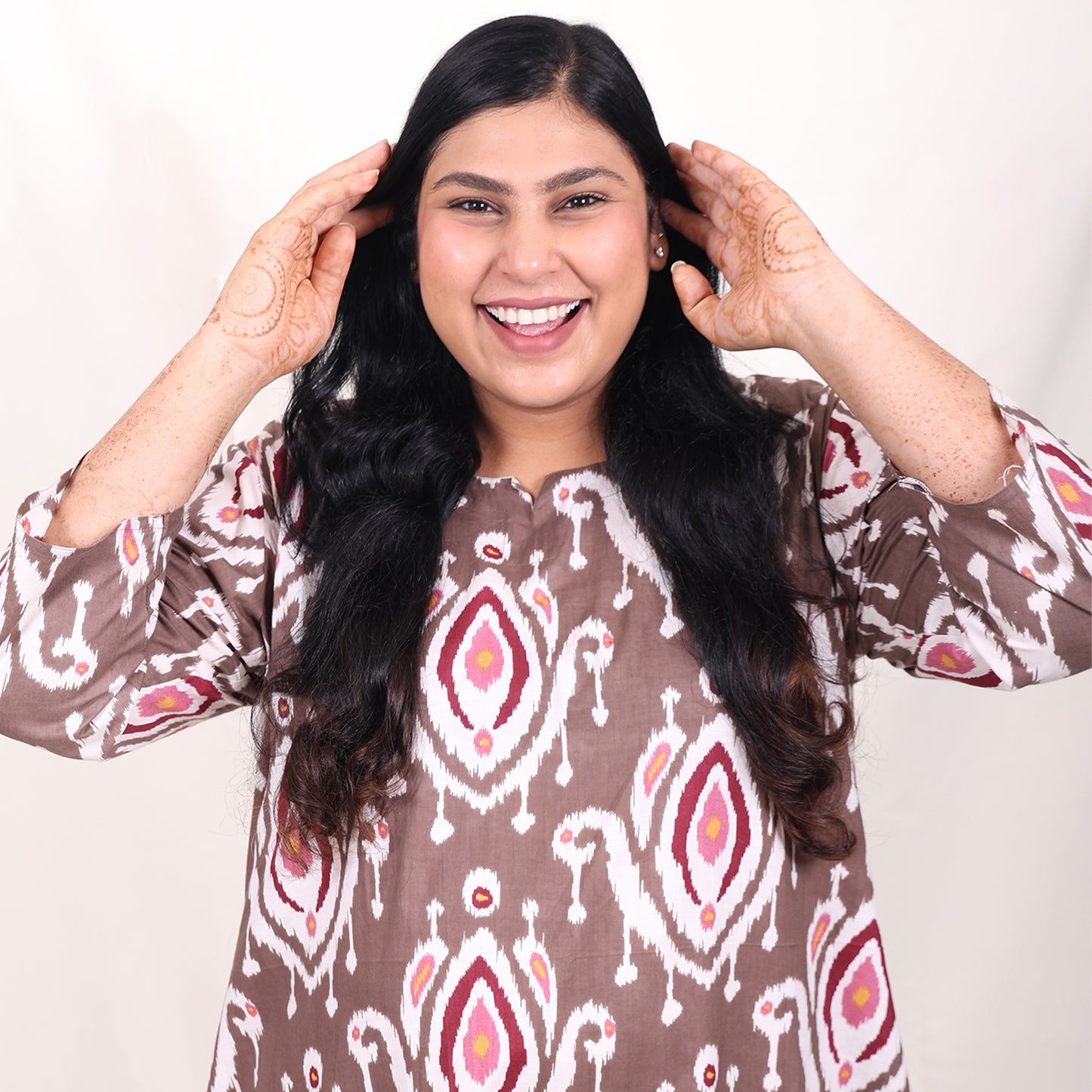 Mocha Ikkat Co-ord Set